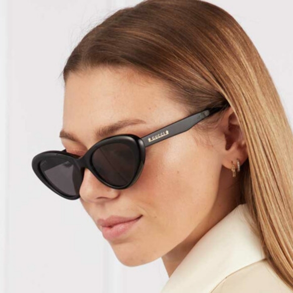 NEW GUCCI CAT-EYE WOMEN'S SUNGLASSES GG1170S 001 BLACK GUCCI EYEWEAR GG1170S - Picture 4 of 9